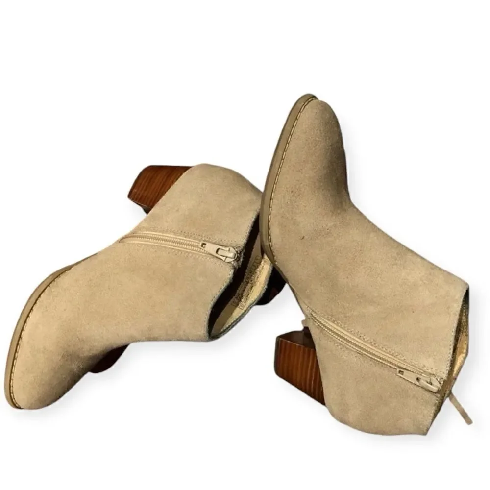 Vionic Tan Upright Faros Suede Heeled Boots Size 5